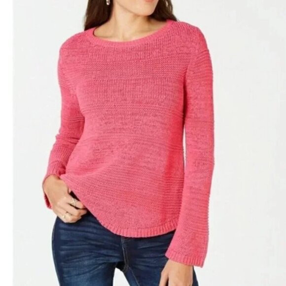 STYLE & CO Open Knit Slouchy Sweater, Pink NWOT M - Picture 1 of 5